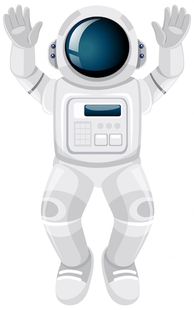 Gratis vector geïsoleerde astronaut cartoon op witte achtergrond