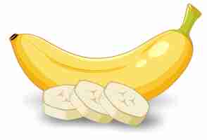 Gratis vector geïsoleerde banaan fruit cartoon