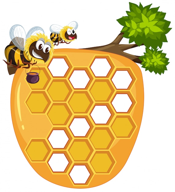 Gratis vector geïsoleerde bijenkorf op witte achtergrond