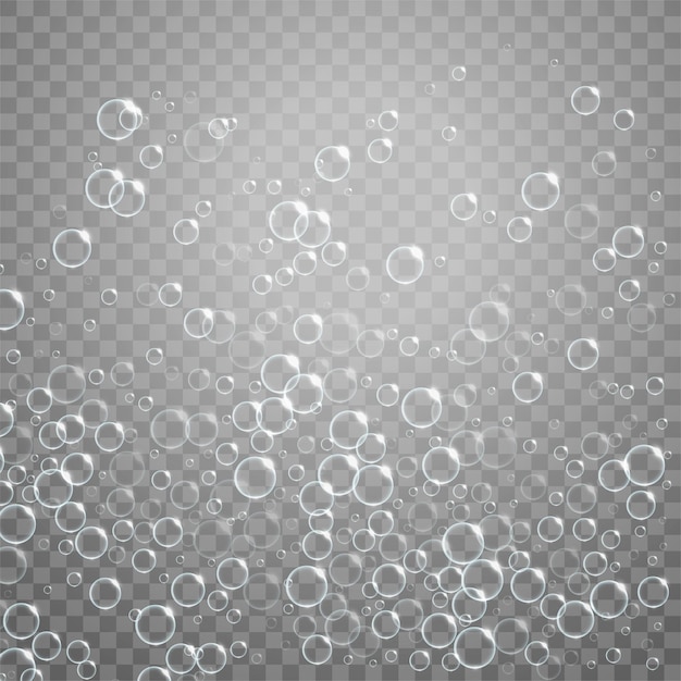 Gratis vector geïsoleerde bubbels zwevende achtergrond