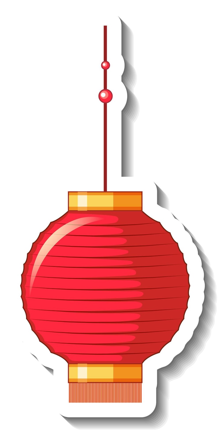 Gratis Vector geïsoleerde chinese rode papieren lantaarn