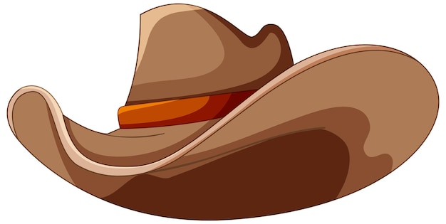Gratis vector geïsoleerde eenvoudige cowboy hoed cartoon illustratie