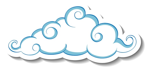 Gratis vector geïsoleerde eenvoudige wolk sticker sjabloon