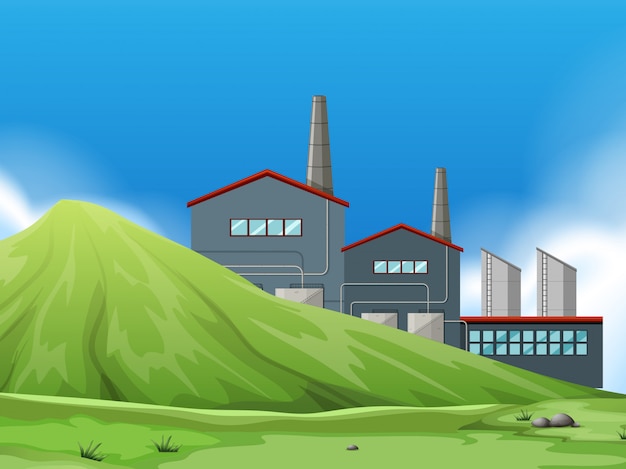 Gratis vector geïsoleerde fabriek in de natuur