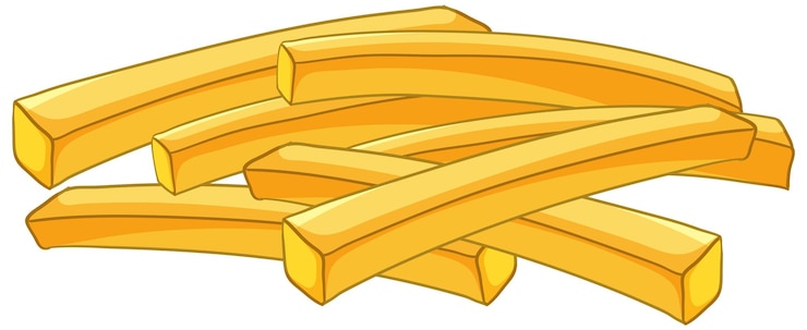 Gratis Vector geïsoleerde frietjes eenvoudige cartoon