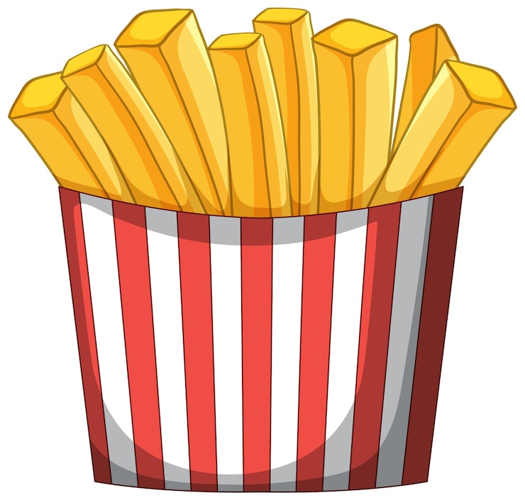 Gratis Vector geïsoleerde frietjes eenvoudige cartoon
