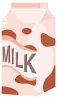 Gratis vector geïsoleerde melkdoos in cartoonstijl