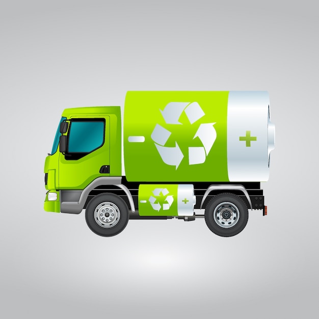 Geïsoleerde recycling truck