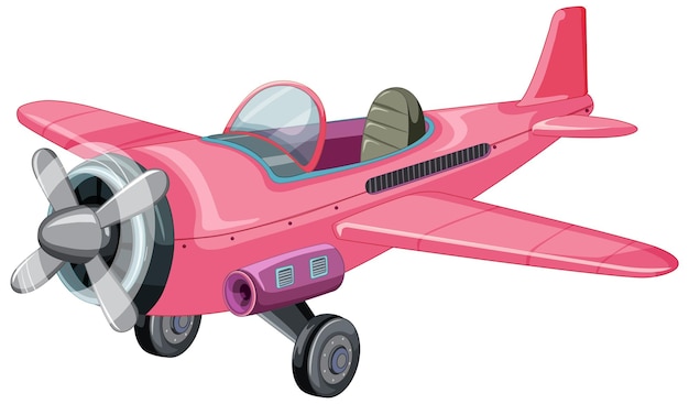 Gratis vector geïsoleerde straalvliegtuig cartoon
