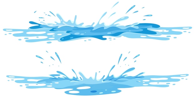 Gratis vector geïsoleerde waterplons cartoon