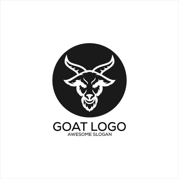 Gratis vector geit hoofd logo ontwerp icoon kleur