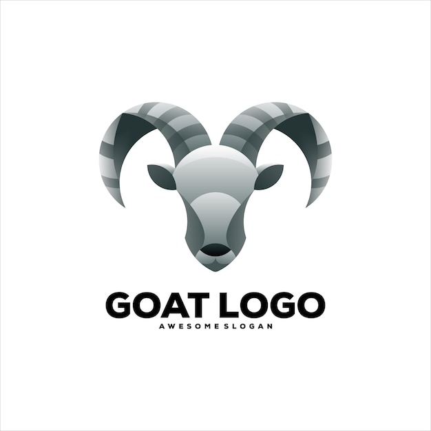 Gratis vector geit illustratie verloop logo ontwerp