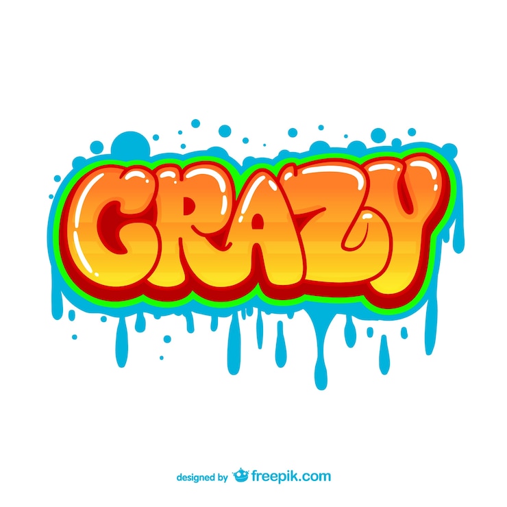 Gratis Vector gek graffiti vector