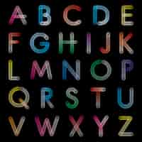 Gratis vector gekleurd alfabet ontwerp