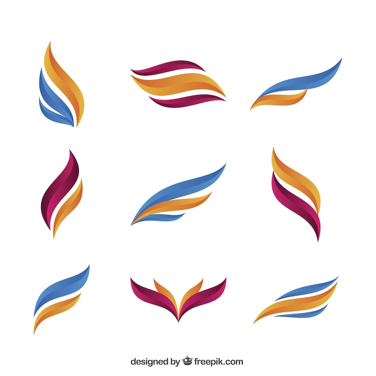 Gratis Vector gekleurde abstracte vormen