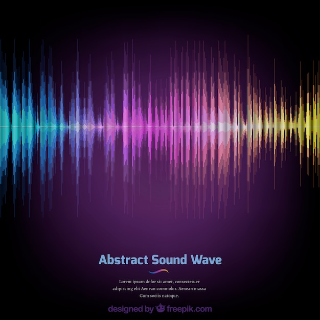 Gekleurde achtergrond met abstracte geluidsgolf