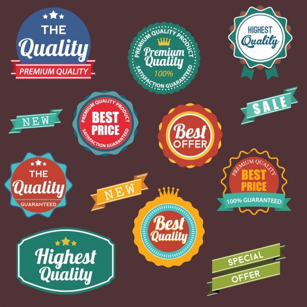 Gratis vector gekleurde badges collectie