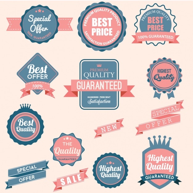 Gratis vector gekleurde badges collectie