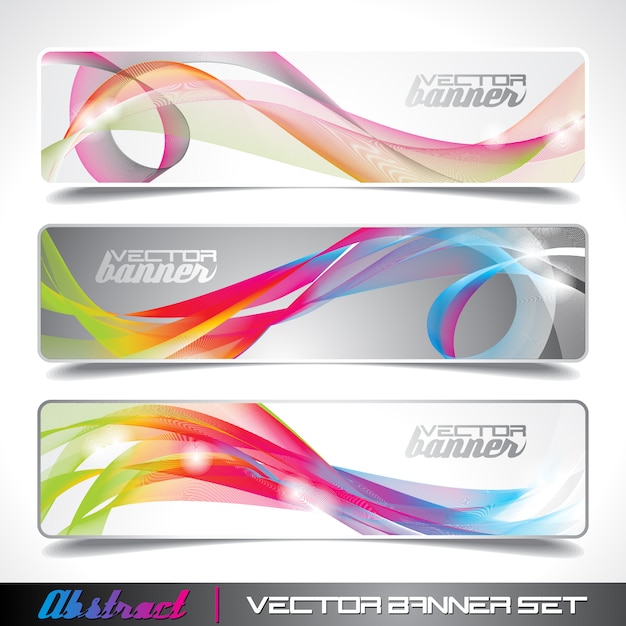 Gratis vector gekleurde banners collectie