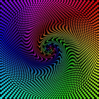 Gekleurde cirkels ballen op een zwarte achtergrond is geïsoleerd