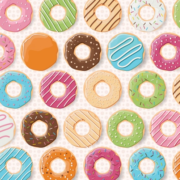 Gekleurde donuts patroon ontwerp