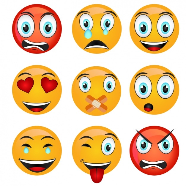 Gratis Vector gekleurde emoticons collectie