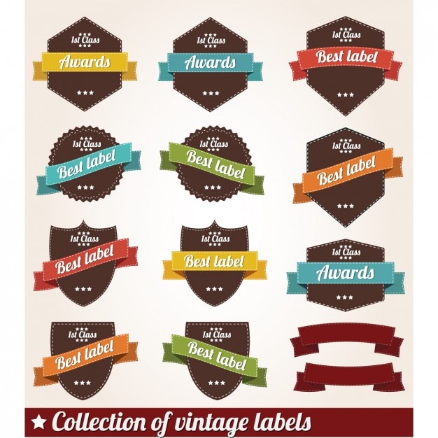 Gratis vector gekleurde etiketten collectie