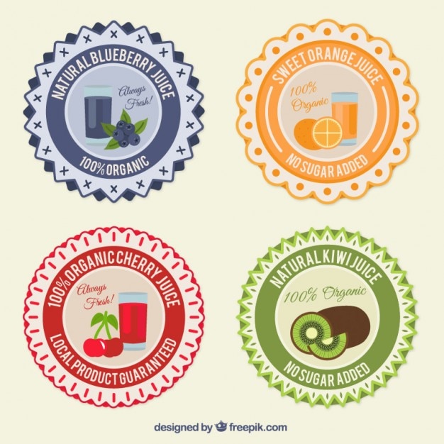 Gratis vector gekleurde fruit labels