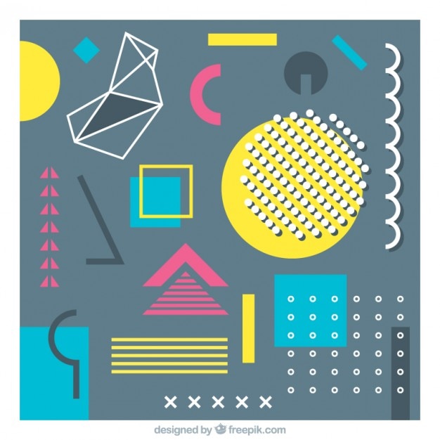 Gratis Vector gekleurde geometrische vormen achtergrond