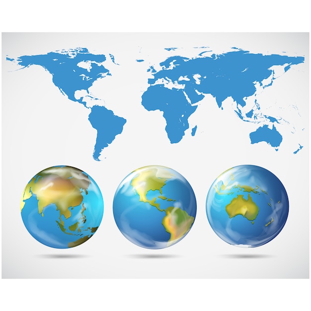 Gratis vector gekleurde globes collectie