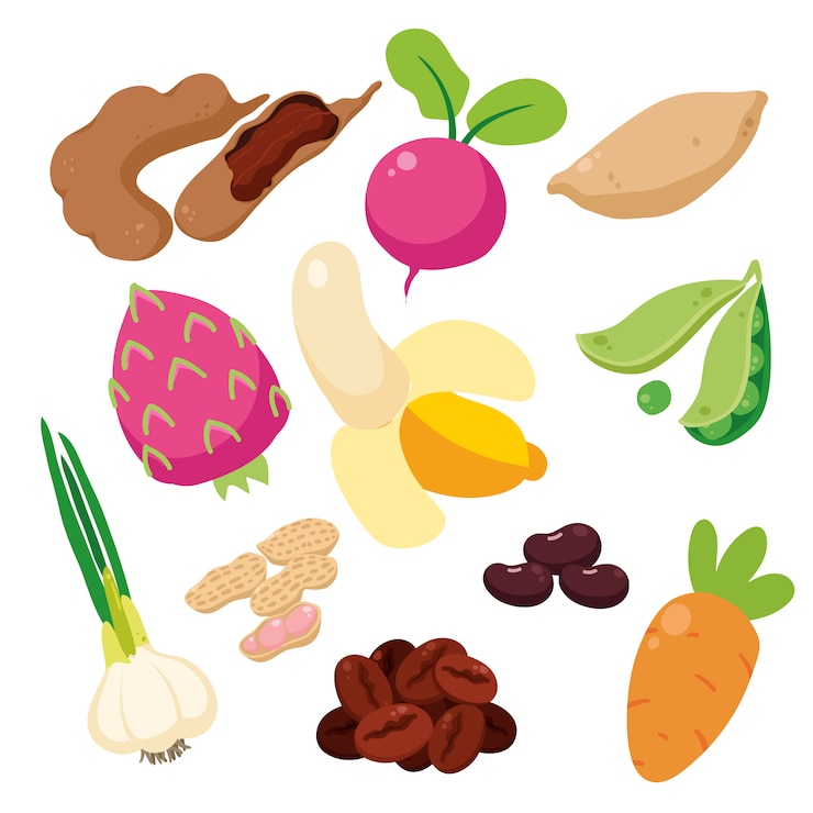 Gratis Vector gekleurde groenten collectie