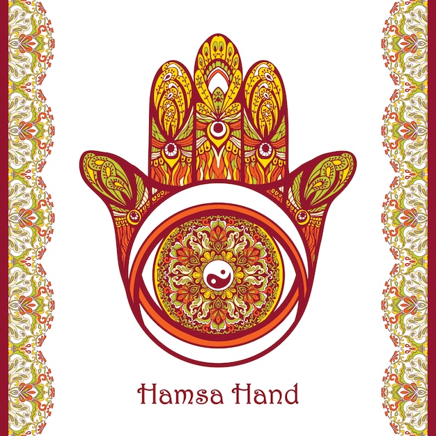 Gratis vector gekleurde hamsahand