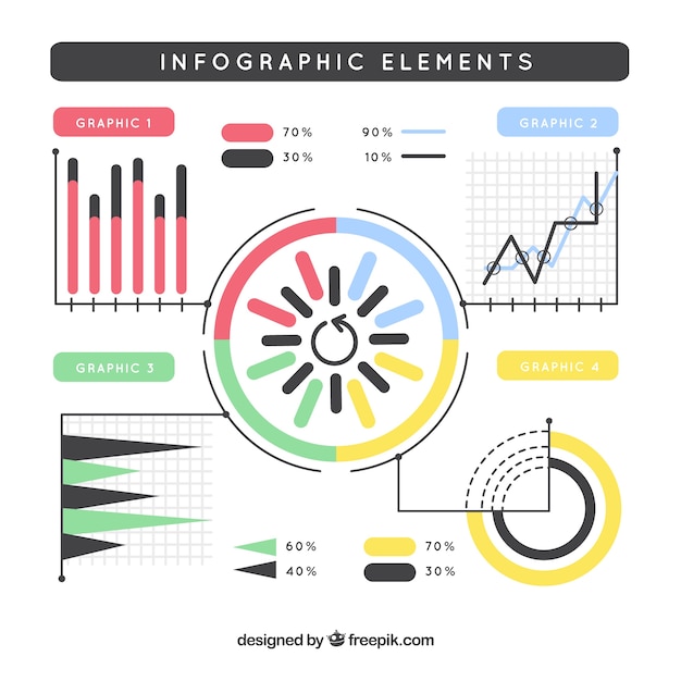 Gekleurde infographic elementen in moderne stijl