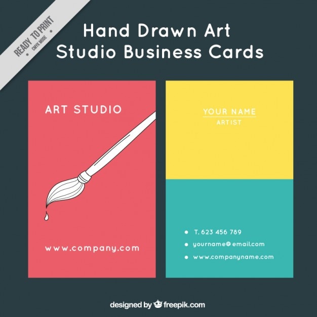 Gratis vector gekleurde kaart van de kunst studio