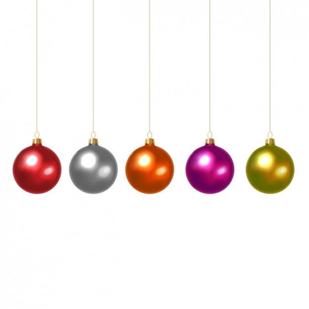 Gratis vector gekleurde kerstballen collectie