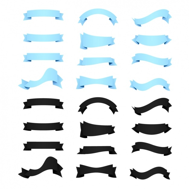 Gratis Vector gekleurde linten collectie