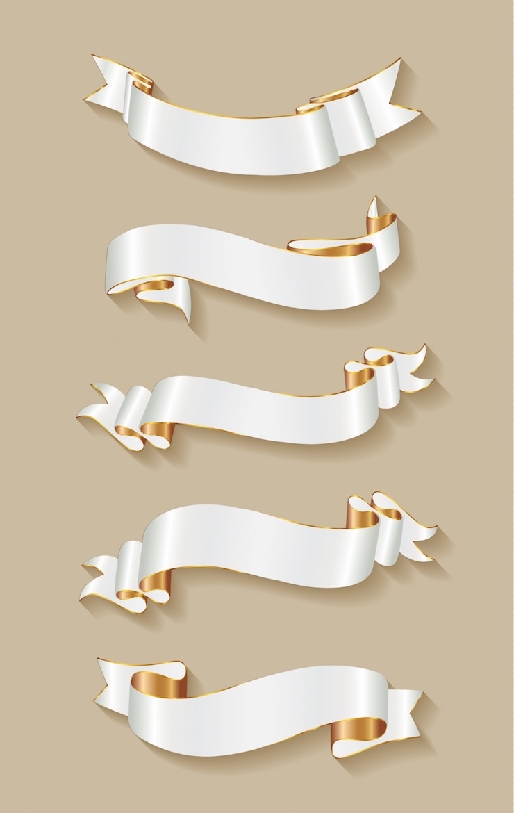 Gratis Vector gekleurde linten collectie
