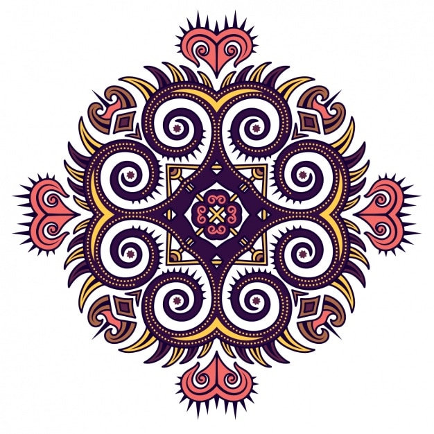 Gratis vector gekleurde mandala ontwerp