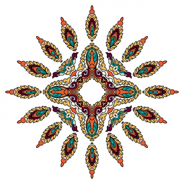 Gratis vector gekleurde mandala ontwerp