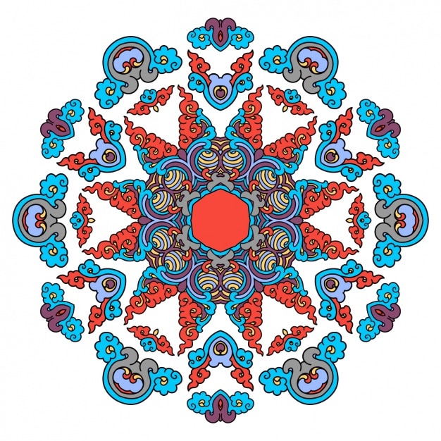 Gratis vector gekleurde mandala ontwerp