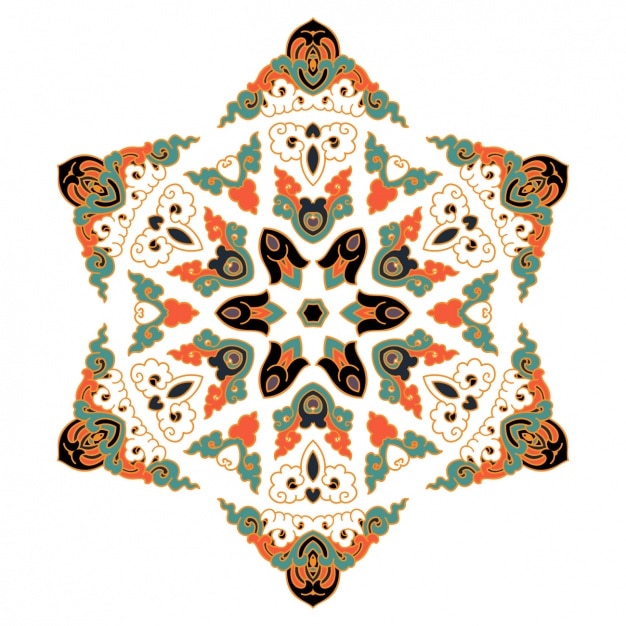Gratis vector gekleurde mandala ontwerp