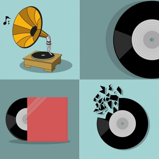 Gratis Vector gekleurde muziek elementen