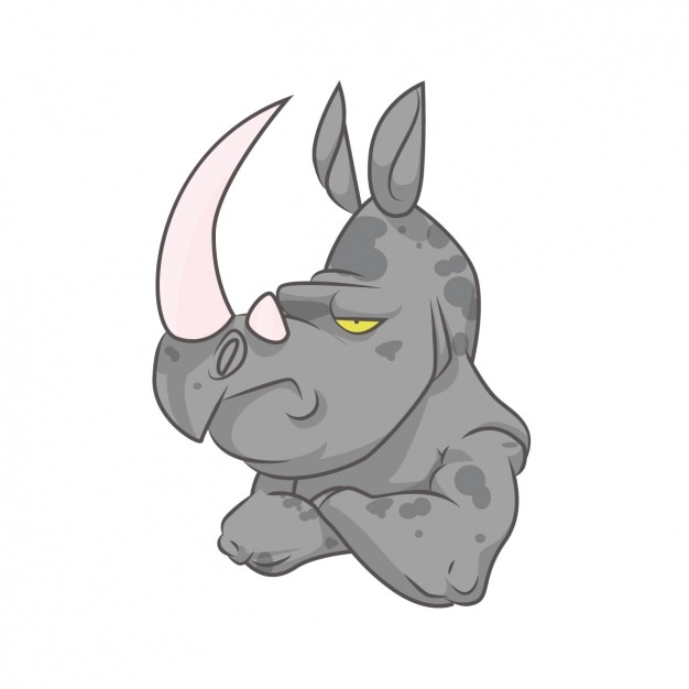 Gratis vector gekleurde rhino ontwerp