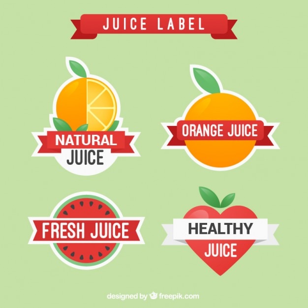 Gratis vector gekleurde sap labels