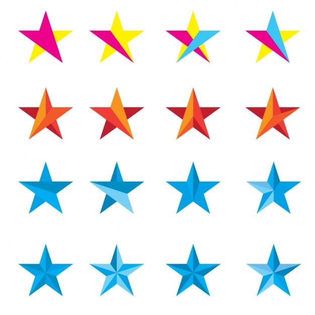 Gratis Vector gekleurde stars collectie