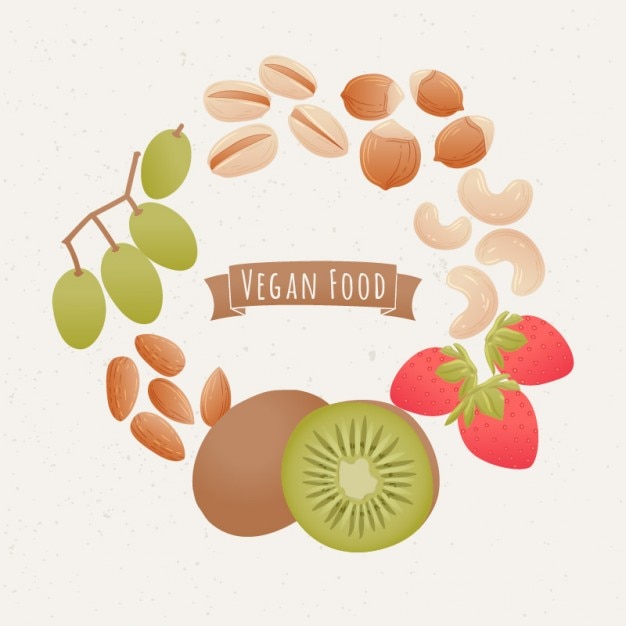 Gratis vector gekleurde veganistisch eten achtergrond