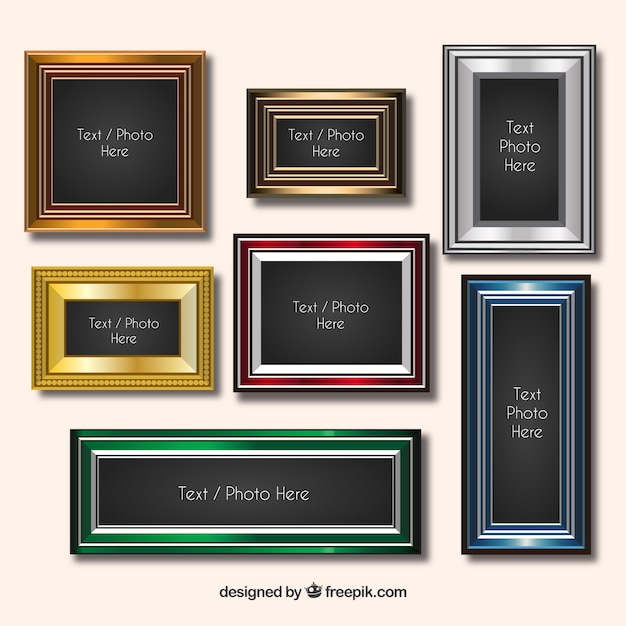 Gratis vector gekleurde vintage frames