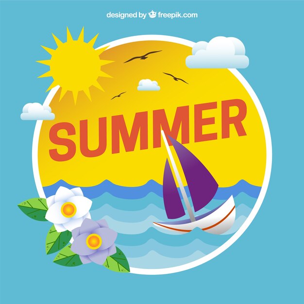 Gratis vector gekleurde zomer achtergrond