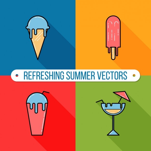 Gratis vector gekleurde zomer elementen