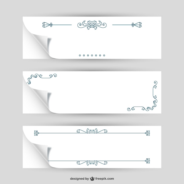 Gratis vector gekruld papier met ornamenten